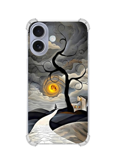 Printify Apple iPhone 17 İle Uyumlu Simya Serisi Sarmal Yolculuk Tasarımlı Uv Baskılı Köşe Korumalı Antişok Kılıf Şeffaf
