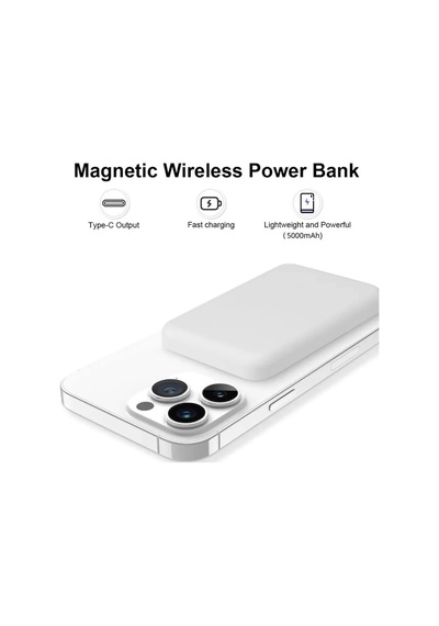 Axya Apple Uyumlu iPhone Powerbank Magsafe Battery Pack 10.000 Mah Beyaz