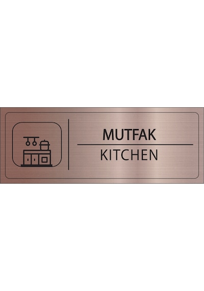 Mayeka Mutfak İsimlik Bronz Metal Kapı İsimliği Levhası Yönlendirme Tabelası