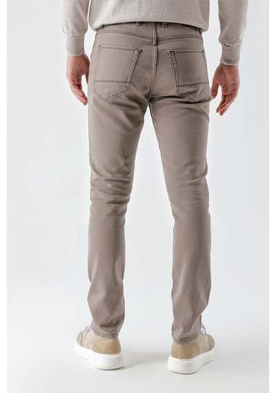 Morven Erkek Vizon Mevsimlik Pamuk 5 Cep Slim Fit Jean Pantolon 24ms003029405 Vizon