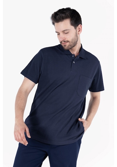 Yıldırımlar Polo Yaka T-shirt %100 Pamuk Cepli Lacivert