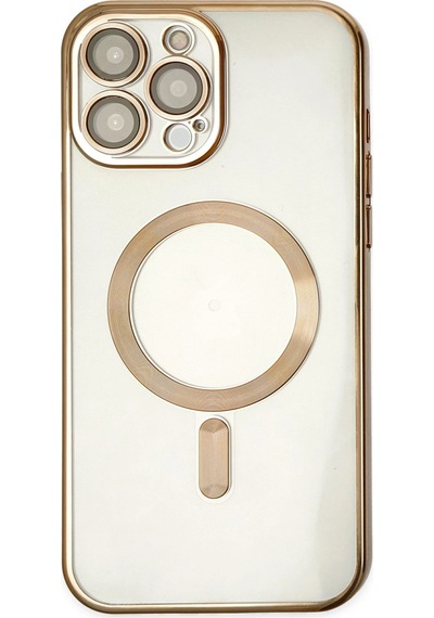 Ilkeshop Newface Apple iPhone Uyumlu 14 Pro Kılıf Kross Magneticsafe Kapak - Gold