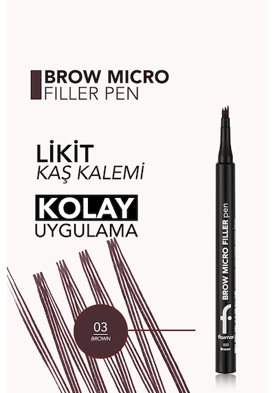 Brow Micro Filler Tarayıcı Keçe Uçlu Kaş Kalemi 8682536093033 003 Brown