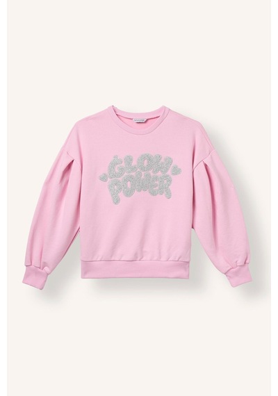 Defacto Bisiklet Yaka Baskılı Balon Kol Sweatshirt Kız Çocuk I5291a826wnpn441 Pembe-pn441