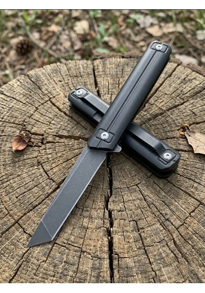 Knivox Browning Profesyonel Siyah Tanto Namlu D2 Çelik Çakı - Ultra İnce Tasarım