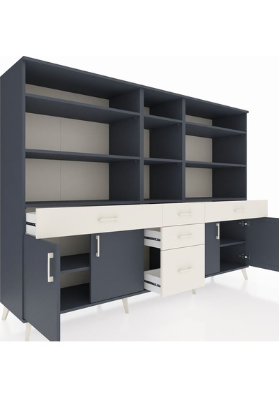 Hyperion Dolap 11 Raflı 5 Çekmeceli 4 Kapaklı 220x44x163 Antrasit Antrasit-antrasit/aytaşı Hyperion Dolap 11 Raflı 5 Çekmeceli 4 Kapaklı 220x44x163 Antrasit Antrasit-antrasit/aytaşı