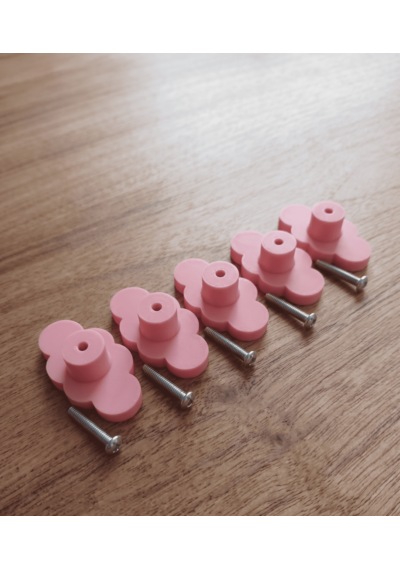 Bulut Tasarım Dolap Kulpu- Çocuk , Bebek Odası Kulp - Modern Ve Şık 30mm Vida İle Birlikte Pembe
