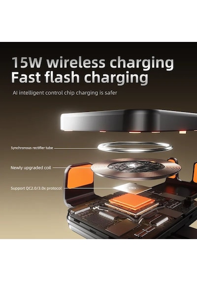 Sd15 15w Hızlı Kablosuz Şarjlı Araç Telefon Tutucu - Rgb Işıklı, Havalandırma Uyumlu, Sarsıntı Önleyici Otomatik Kavramalı