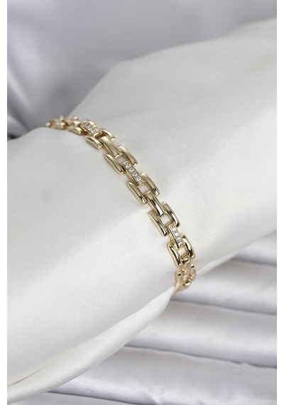 Xuping Zincir Model Gold Renk Kadın Bileklik - Çok Renkli