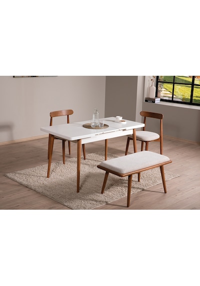 Ganni Home Lima Açılır Yemek Masası Krem Ceviz Mdf Tabla, Gürgen İskeletli Modern Tasarım Krem-ceviz Ganni Home Lima Açılır Yemek Masası Krem Ceviz Mdf Tabla, Gürgen İskeletli Modern Tasarım Krem-ceviz