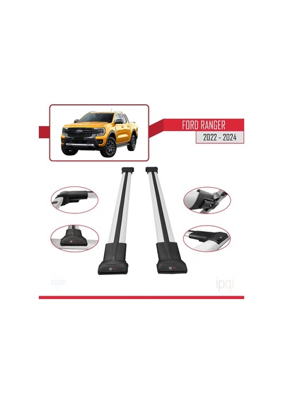 Ford Ranger P703 2022-2024 Arası İle Uyumlu Fly Model Ara Atkı Tavan Barı Gri 2 Adet Diğer