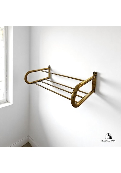 İsaoğlu Yapı Mat Gold Havluluk Otel Tipi Raf Havluluk Fırçalanmış Mat Gold Premium Havluluk Gold