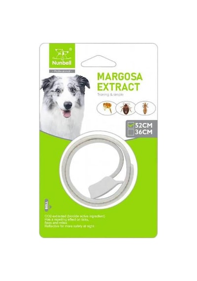 Nunbell Bitkisel Pire Ve Kene Uzaklaştırıcı Köpek Tasması 52 Cm Beyaz