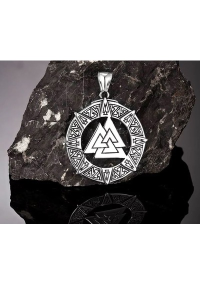 Paslanmaz Çelik Valknut Güç Simgesi Viking Kolye Paslanmaz Çelik Valknut Güç Simgesi Viking Kolye