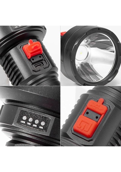 Powermaster Hy-789 Usb'li 3 Modlu Şarjlı El Feneri Şeffaf