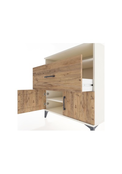 Hyperion Şifonyer 2 Raflı Tek Çekmeceli 2 Kapaklı 88x44x96 Aytaşı-çam Aytası