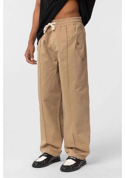 Vamos Bağcıklı Baggy Gabardin Pantolon Taba
