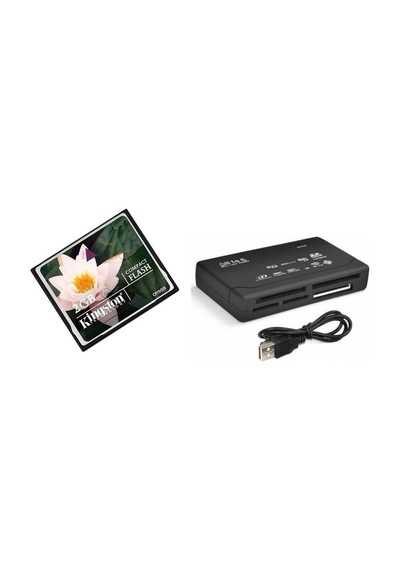 Kingston 2 GB Compact Flash Hafıza Kartı + USB 2.0 Kart Okuyucu