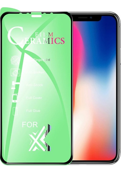 Apple Uyumlu   iPhone X Ekran Koruyucu 9D Seramik Nano Tam Kaplayan Kavisli