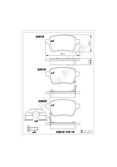 Arka Fren Balatası Opel Corsa E 14-19 Adam 14-19 15 Jant Rpo J67 Fıat Egea 16- 500l Depomıx - 60 13- 264mm