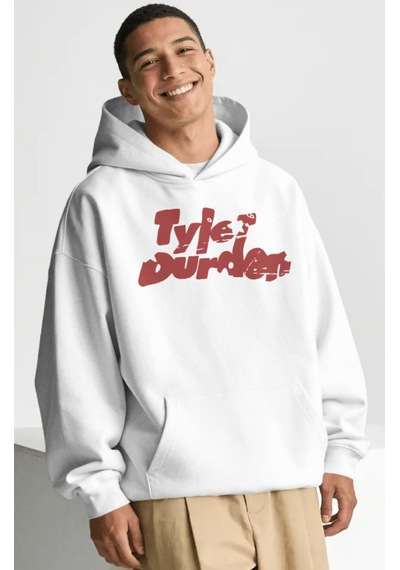 Sevbano Tasarım Fight Club Tyler Durden Film Sırt Baskılı Unisex Oversize beyaz
