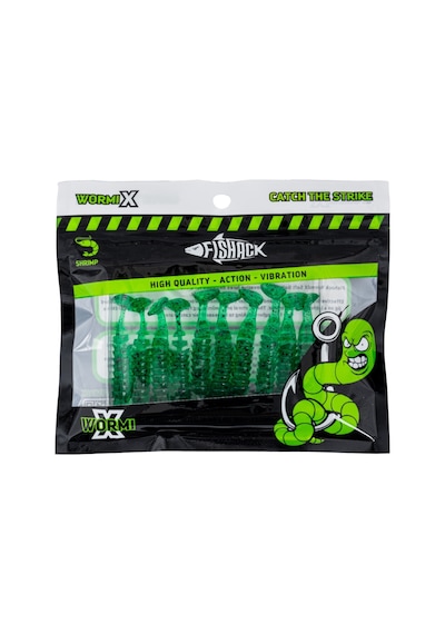 Silikon Kurt Yem - 1,5g 45mm - Fishack - 10 Adet - Yeşil