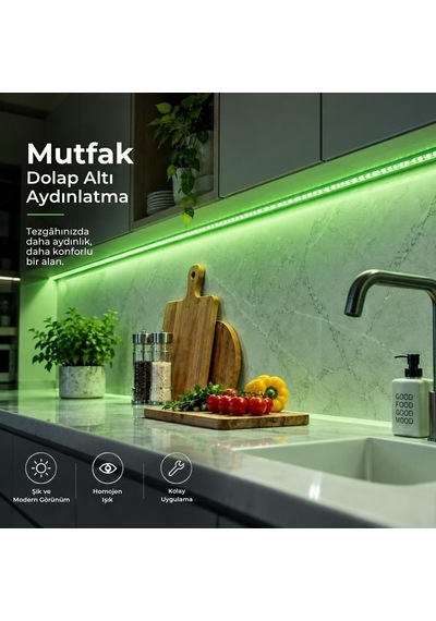 Tr Şerit Led, 220v Yüksek Parlaklık, 120 Led/m, Tak Çalıştır, Fişli Anahtarlı, Silikonlu İç/dış Mekan, Yap Diğer 30056010