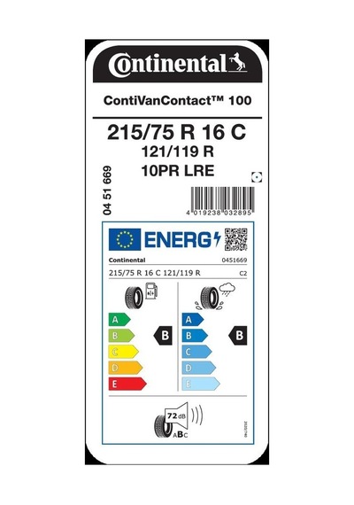 Continental 215/75R16C 121/119R Contivancontact 100 10PR Yaz Lastiği 2025