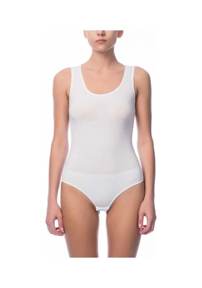 Reva Geniş Askılı Çıtçıtlo Body M Beden Beyaz