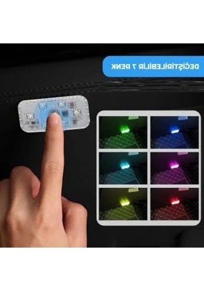 Mıknatıslı 7 Renk Değiştirebilen Mini 6 Led Lamba, Usb Şarj Edilebilir .