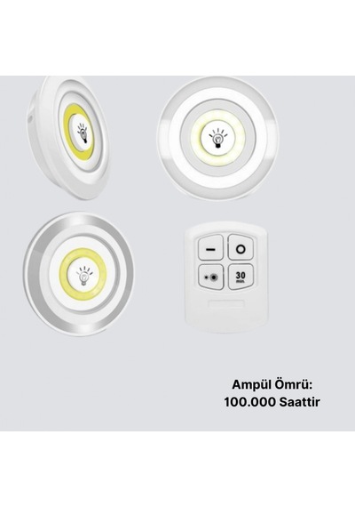 3 Lü Kablosuz Spot Led Işık Seti Uzaktan Kumandalı Ve Ayarlanabilir Diğer