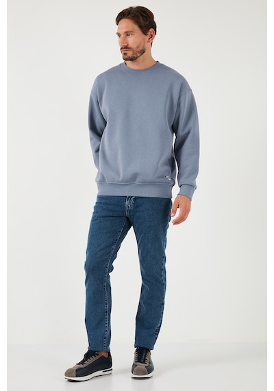 Buratti Regular Fit Bisiklet Yaka Pamuklu Içi Tüylü Yumuşak Şardonlu Erkek Sweat 5905255 Koyu Gri