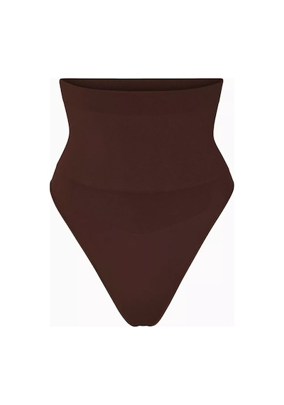 Skims Seamless Sculpt High - Waist Thong, Dikişsiz Yüksek Bel Külot Kahverengi