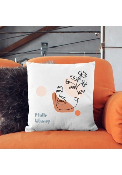 Kişiye Özel 8 Mart Kadınlar Günü Saten Yastık Kılıfı 50x50 Cm İsim Baskılı Dekoratif Kırlent Kılıfı İçi Boş Beyaz