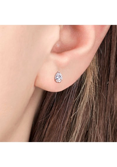Pırlanta Modeli Damla Rose Gold Gümüş Kadın Küpe N11.76156