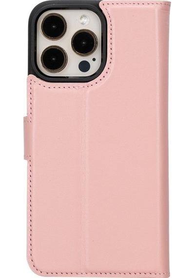 Apple Uyumlu iPhone 15 Pro Max Deri Cüzdanlı Kılıf Mwwn Nu2 Pembe
