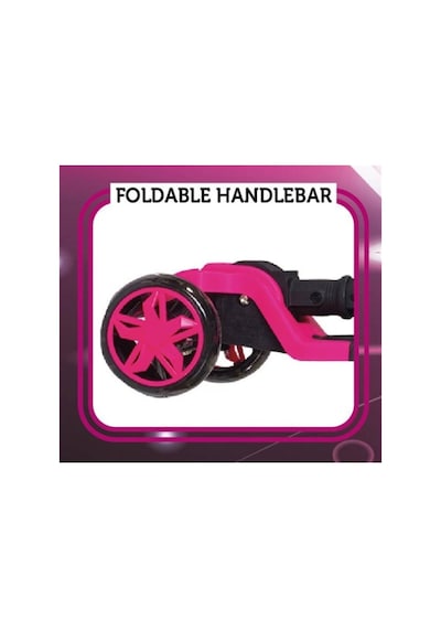 Tulpar 4 Yaş Ve Üzeri 40kg 3 Tekerlekl Katlanabilir Işıklı Pembe Çocuk Scooter Pembe