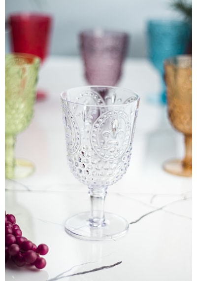 Kadeh & Su Meşrubat Kahve Yanı Bardağı Akrilik Renkli 6'Lı  450 ML ( Cam Değildir )