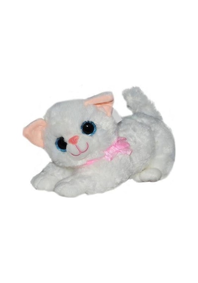 Toprock Peluş Miyavlayan Sesli Kedi 35cm Beyaz
