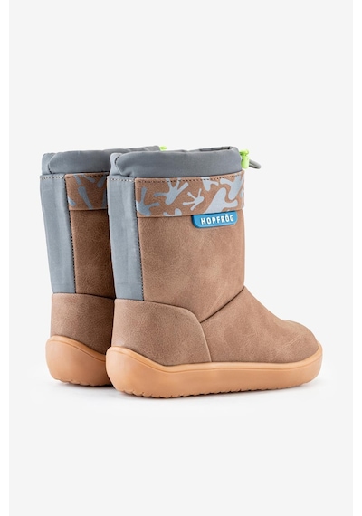 Hopfrög Rain Boots Kahverengi Meşe Suya Ve Soğuğa Dayanıklı Barefoot Çocuk Botu Kahverengi