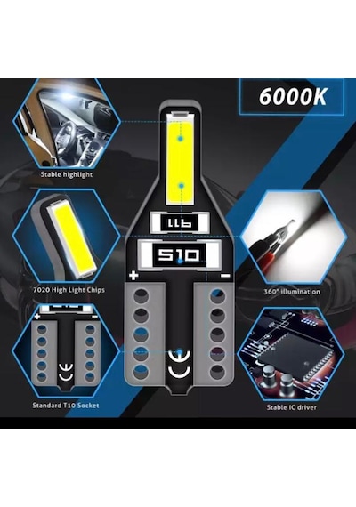 T10 Led Nesil Suya Dayanıklı Metal Kasa Beyaz UltraLed 10 Adet