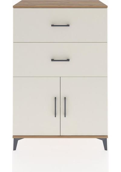 Hyperion Dolap Tek Raflı 2 Çekmeceli 2 Kapaklı 88x44x134 Çam-... Çam
