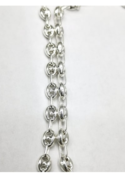 Omar Silver Unisex Gemici Arpa 6Mm Gümüş Kolye Zincir