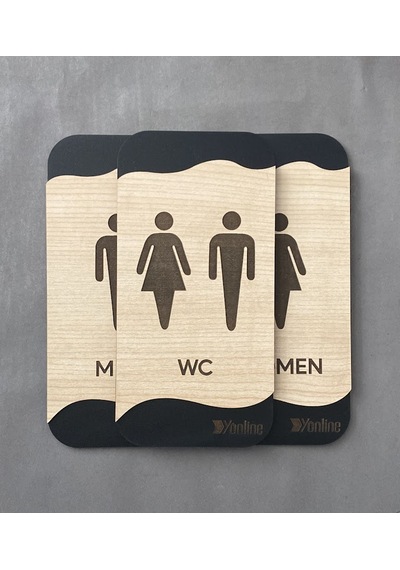 Meşe Serisi Kadın WC Erkek WC ve Genel WC 3'lü Natural Yönlendirm