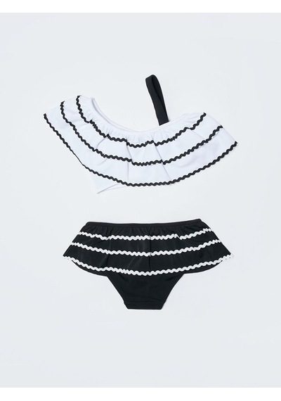Deep Beach Sutaşı Detaylı Kız Çocuk Bikini Takım 001