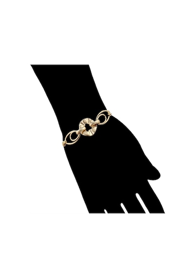 Modern Oval Halka Detaylı 14 Ayar Altın Kaplama Kadın Bileklik Gold