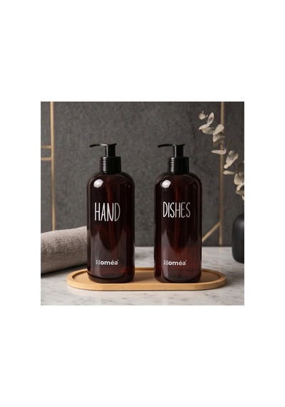 Homea Homéa Bambu Sunum Altlıklı 2'li Amber Renk Hands Dishes Sabunluk Seti