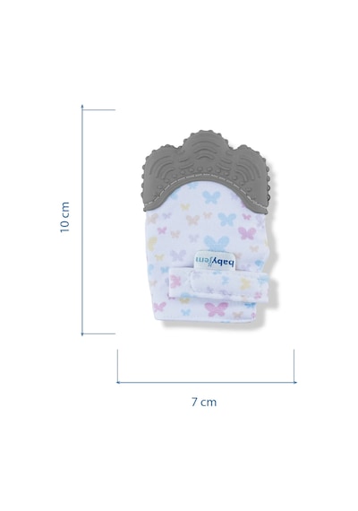 Babyjem Bebek Diş Kaşıyıcı Eldiveni Kelebek Gri