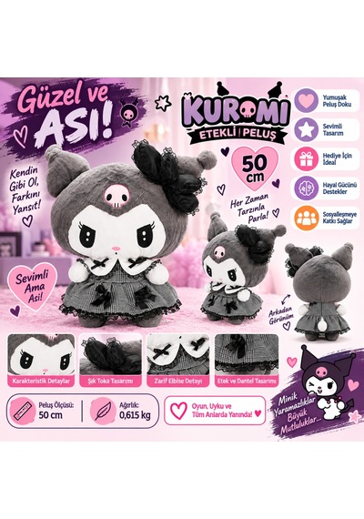 6310 Peluş Kur. Etekli 50 Cm Gri