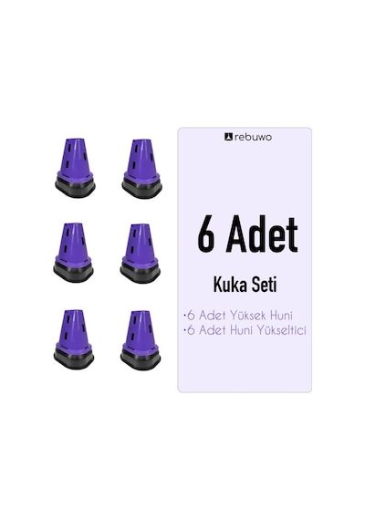 Rebuwo 6 Adet Modüler Kuka Seti Mor